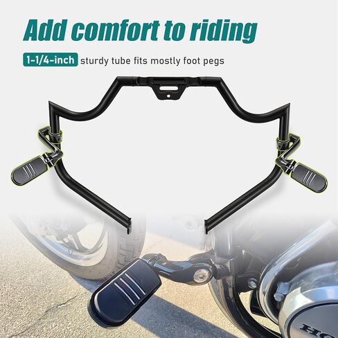 MoKitDora Softail Crash Bar Engine Highway Guard لعام 2018-لاحقًا Harley Low Rider Sport Glide Street Bob Heritage Fat Bob Fat Boy Breakout Silm Models، أسود لامع in Saudi Arabia