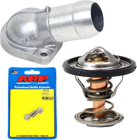 Michigan Motorsports 187 Degree Thermostat & Housing with ARP Bolts - Fits 1999-2006 LS1 LS2 LS6 Engines - 4.8L 5.3L 5.7L 6.0L - Replaces GM 12600172 (Black Bolts 134-7401) in Saudi Arabia