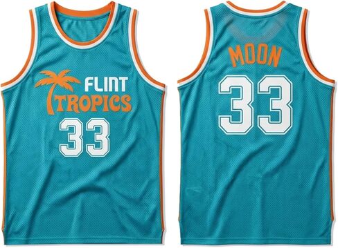 Flint Tropics Jackie Moon #33 Semi Pro 90s Hip Hop Clothes for Party Men Basketball Jersey Green White S-5XL in Saudi Arabia