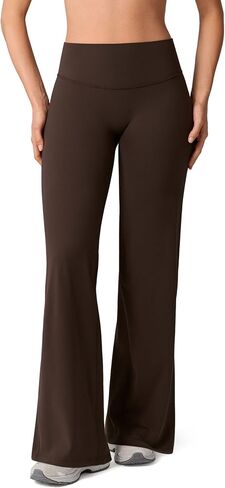 Hugluxe Invicult بنطال ضيق بدون درزات أمامية عالي الخصر مستقيم الساق للنساء بنطال يوجا واسع الساق ناعم زبداني - 31.5 بوصة in Kuwait