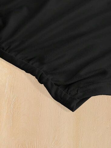 Girl's Long Bell Sleeve Shirt Fall Ruched Slim Fit Solid Tees Casual Basic Corp Tops Blouse Kid Going Out Tops 8-12Y in Kuwait