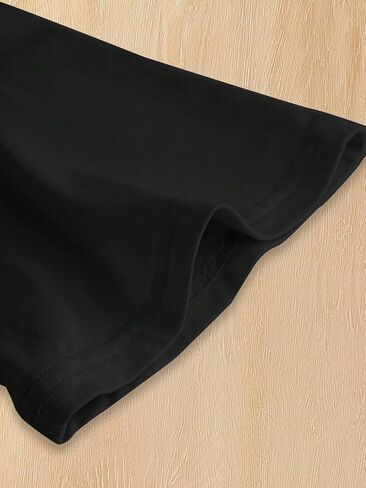 Girl's Long Bell Sleeve Shirt Fall Ruched Slim Fit Solid Tees Casual Basic Corp Tops Blouse Kid Going Out Tops 8-12Y in Kuwait