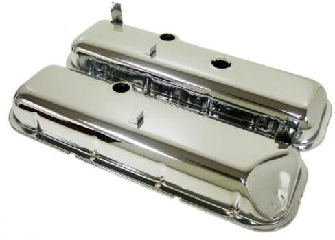 CFR Performance Steel OEM‑Style Short Valve Covers Fits 1965–1972 Chevy BB 396‑427‑454 – Recessed Corner – 1–2 Holes – Fits (with Dripper Rails) in Saudi Arabia