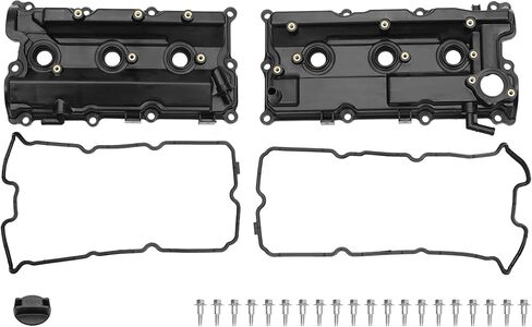 غطاء صمام المحرك رقم 132645W510/132645W500 غطاء صمام الجانب الأيسر والأيمن لنيسان باثفايندر 2002-2004 بلاستيك أسود مع مسمار حشية in Kuwait