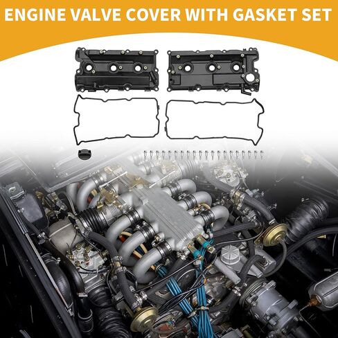 غطاء صمام المحرك رقم 132645W510/132645W500 غطاء صمام الجانب الأيسر والأيمن لنيسان باثفايندر 2002-2004 بلاستيك أسود مع مسمار حشية in Kuwait