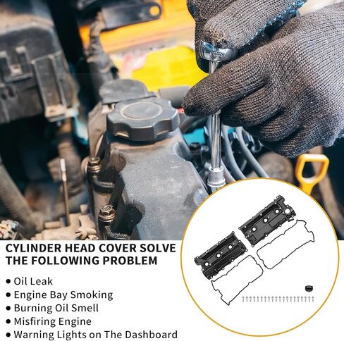 غطاء صمام المحرك رقم 132645W510/132645W500 غطاء صمام الجانب الأيسر والأيمن لنيسان باثفايندر 2002-2004 بلاستيك أسود مع مسمار حشية in Kuwait