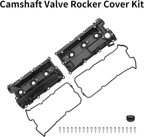 غطاء صمام المحرك رقم 132645W510/132645W500 غطاء صمام الجانب الأيسر والأيمن لنيسان باثفايندر 2002-2004 بلاستيك أسود مع مسمار حشية in Kuwait