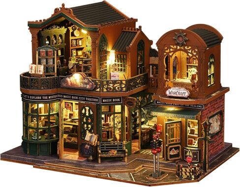 OZJAY DIY Miniature Dollhouse Kit, Tiny House Kit with Dust Proof Cover and Music Box, DIY Wooden Dollhouse Kit Miniature House Kit, Creative Room Idea for Adult Magic House DIY Kits in Saudi Arabia