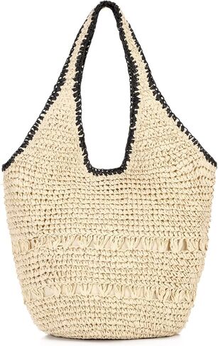Oweisong Summer Purse for Women 2026 Straw Handbag Tote Bag Trendy Woven Bucket Beach Shoulder Bag for Vacation Spring in Saudi Arabia