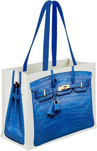 حقيبة قماش أنيقة مع طباعة مستوحاة من الفخامة - حقيبة هدايا مرحة للنساء، هدية أنيقة للعطلات، قابلة للطي للاستخدام اليومي in Kuwait