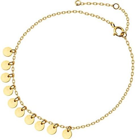 XAYAH 925 Sterling Silver Dainty Gold Coin Bracelets for Women 14K Gold Plated Stacking Coin Charm Chain to Daughter Minimalist Lucky Bracelet Discs Christmas Valentine's Day Jewelry Gift for Her in Kuwait