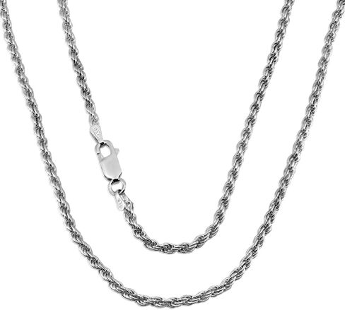 VY JEWELRY ITALIAN ROPE – Italian 925 Sterling Silver Necklace for Men and Women – Lengths 18" to 30" in Saudi Arabia