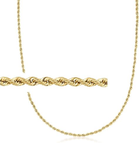 Ross-Simons Italian 1.5mm 18kt Yellow Gold Rope-Chain Necklace in Saudi Arabia