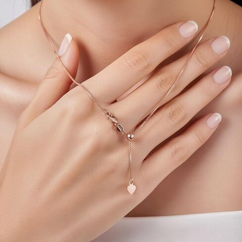 قلادة على شكل صندوق من الذهب الحقيقي عيار 14 قيراط من Jewelry Affairs، 0.7 ملم، 22 بوصة in Saudi Arabia