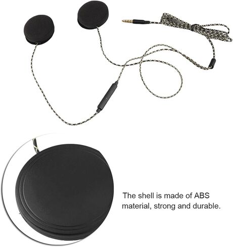Headphones for Helmet, 3.5mm Plug Diameter Wired Sports Headset Speakers, ABS Shell Wired Helmets Sports Headset, Black Helmet Earphone with 1.2M TPE Headphone Cable in Kuwait
