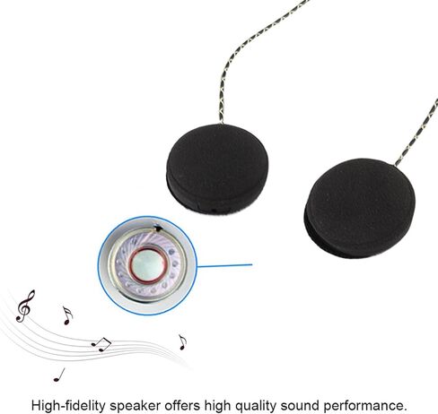 Headphones for Helmet, 3.5mm Plug Diameter Wired Sports Headset Speakers, ABS Shell Wired Helmets Sports Headset, Black Helmet Earphone with 1.2M TPE Headphone Cable in Kuwait
