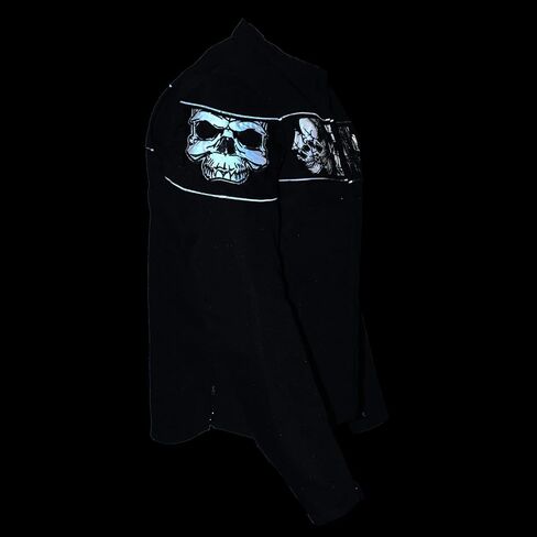 Milwaukee Leather MPM1730 Men's Black Textile Jacket with Reflective Skulls in Saudi Arabia