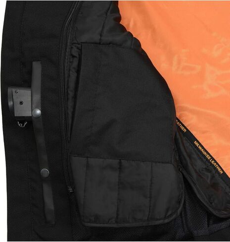 Milwaukee Leather MPM1730 Men's Black Textile Jacket with Reflective Skulls in Saudi Arabia