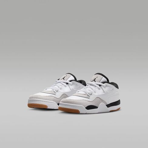 Jordan 4 RM Little Kids' Shoes (White/Neutral Grey/Gum Medium Brown/Black) Size 1.5 in Saudi Arabia