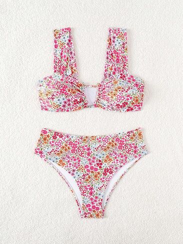 Floerns Women's Floral Bikini Sets V Wire High Waisted Swimsuit 2 Piece Bathing Suit in Saudi Arabia