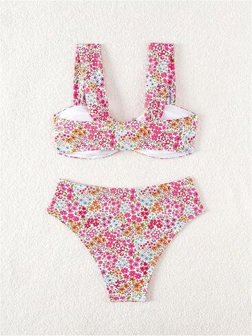 Floerns Women's Floral Bikini Sets V Wire High Waisted Swimsuit 2 Piece Bathing Suit in Saudi Arabia