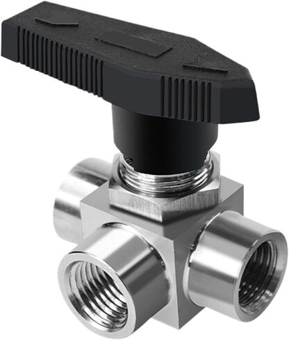 1/8 "1/4" 3/8 "1/2" BSPP أنثى 304 الفولاذ المقاوم للصدأ L T Port Tee 3 طرق لوحة حاجز صمام الكرة الأفقي (3/8 "، L Port) in Kuwait