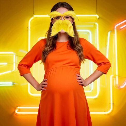 زي بطن مزيف مع شارب أصفر ونظارات حواجب قابلة للنفخ لحشو البطن دعائم تنكرية لزي شخصية الكتاب in Kuwait