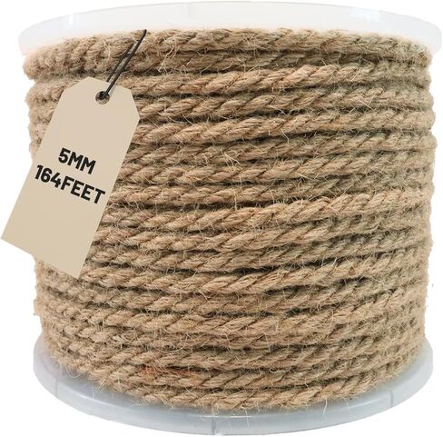 SDHUATUO Jute Twine Rope 4mm x 164ft, Natural Hemp String for Gardening, Crafting, Cat Scratching Post, DIY Crafts, Bundling, Home Decor in Saudi Arabia