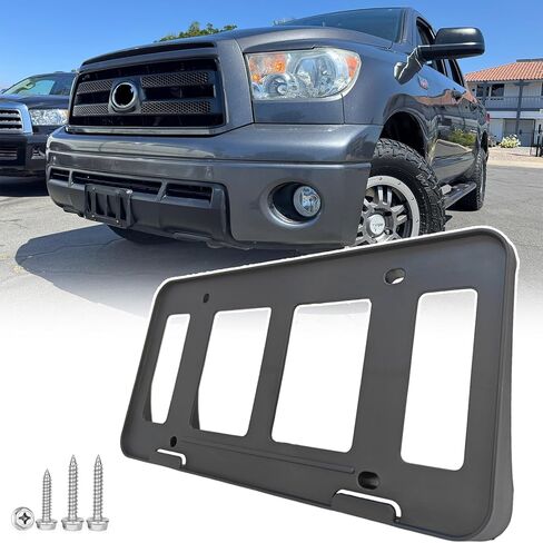 Front License Plate Frame for Toyota Tundra 2007 2008 2009 2010 2011 2012 2013 Front Bumper License Plate Holder Mounting Bracket Cover Replace# PT413-34100 in Saudi Arabia