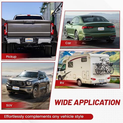 RED WOLF Silicone License Plate Frames 2 Pack, Universal Front & Rear Car Tag Protector with 3 Drainage Holes, Scratch & Rust Proof Rubber License Plate Holder Without Obstruction, Black in Saudi Arabia