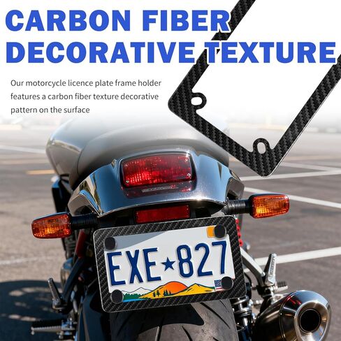 Carbon Fiber License Plate Frame for Motorcycle,Stainless Steel Motorcycle License Plate Frame as Fashion Decoration,Personalized Motorcycles Plates Frames with Screws in Kuwait