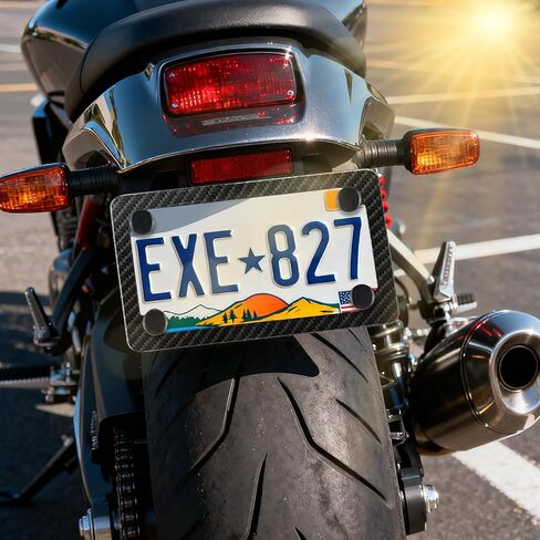 Carbon Fiber License Plate Frame for Motorcycle,Stainless Steel Motorcycle License Plate Frame as Fashion Decoration,Personalized Motorcycles Plates Frames with Screws in Kuwait