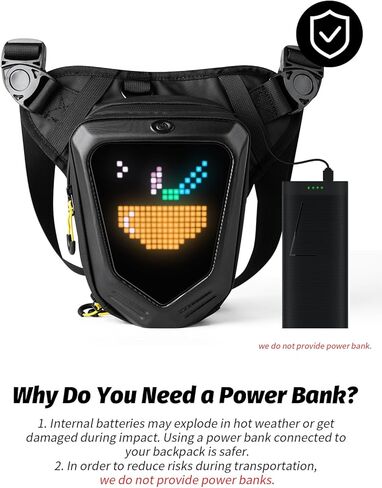 [Battery not included] Gelrova LED Thigh Bag, Programmable LED Drop Motorcycle Leg Fanny Pack Expandable Storage Tank Bags for Racing Bike Cycling in Saudi Arabia