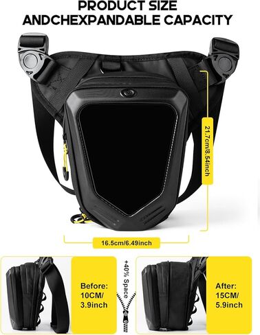 [Battery not included] Gelrova LED Thigh Bag, Programmable LED Drop Motorcycle Leg Fanny Pack Expandable Storage Tank Bags for Racing Bike Cycling in Saudi Arabia