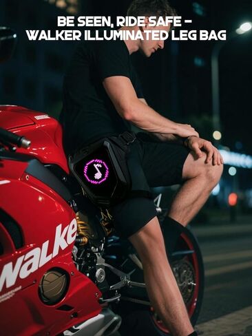 [Battery not included] Gelrova LED Thigh Bag, Programmable LED Drop Motorcycle Leg Fanny Pack Expandable Storage Tank Bags for Racing Bike Cycling in Saudi Arabia