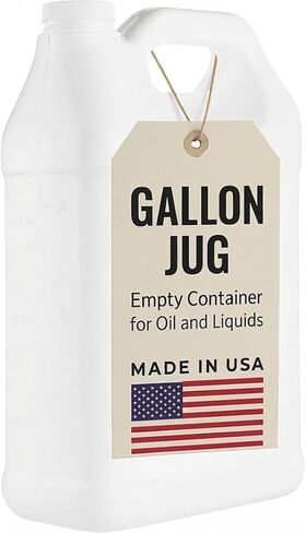 kitchentoolz 1 Gallon F-Style HDPE Jug with Secure Seal Lid - Heavy-Duty Storage Bottle, Automotive Fluid Oil, Chemical & Water Transport Container - Pack of 4 in Kuwait