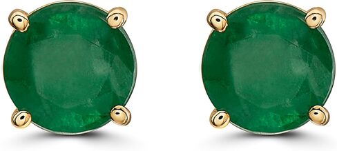 Le Vian Round Shape Gemstone Stud Earrings for Women | 14k Gold Studs for Her in Classic Prong Setting | Elegant Earrings Push Back in Saudi Arabia