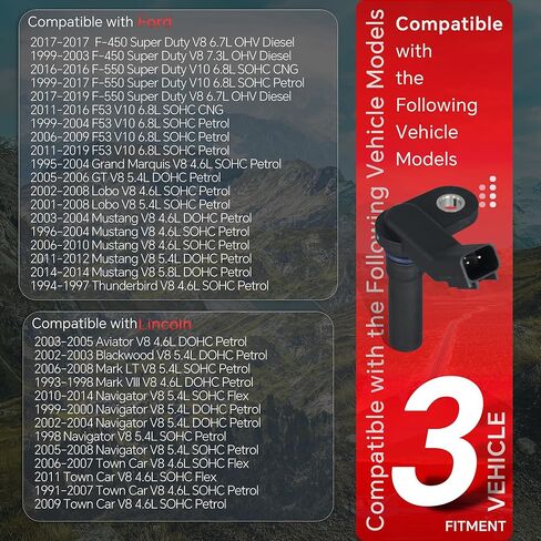 1W7E6C315AA Engine Crankshaft Position Sensor Compatible with E-150/Excursion/Explorer/F-150/F-250 Town Car/Navigator/Grand Marquis Replace 1W7Z6C315AB 1W7Z6C315AA PC319 917-781 in Saudi Arabia