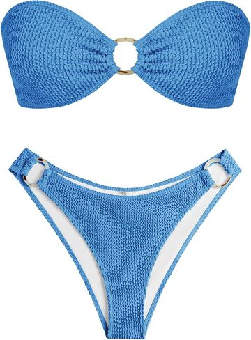 Zaful O Ring Bandeau Bikini مجموعات للنساء مثيرات السباحة بدون حمال in Kuwait