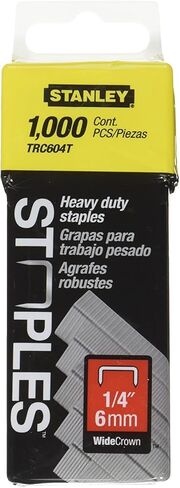 Stanley Trc604T 1/4 Inch Heavy Duty Wide Crown Staples, Pack of 1000(Pack of 1000) in Saudi Arabia