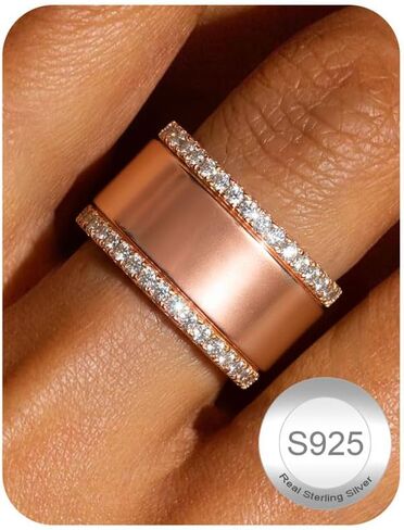 2Pcs Moissanite Rings for Women : 18K White Gold Plated 925 Sterling Silver Engagement Ring Eternity Wedding Band Dainty Moissanite Stackable Jewelry Set D Color VVS1 Clarity Size 4-10 in Saudi Arabia