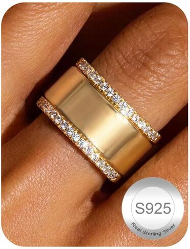 2Pcs Moissanite Rings for Women : 18K White Gold Plated 925 Sterling Silver Engagement Ring Eternity Wedding Band Dainty Moissanite Stackable Jewelry Set D Color VVS1 Clarity Size 4-10 in Saudi Arabia