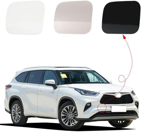 Car Front Bumper Tow Hook Cover Cap Towing Eye ForToyota Highlander 2020 2021 2022 2023 Trailer Cover Cap 52127-0E930 (Pearly White, Right Passenger Side) in Saudi Arabia