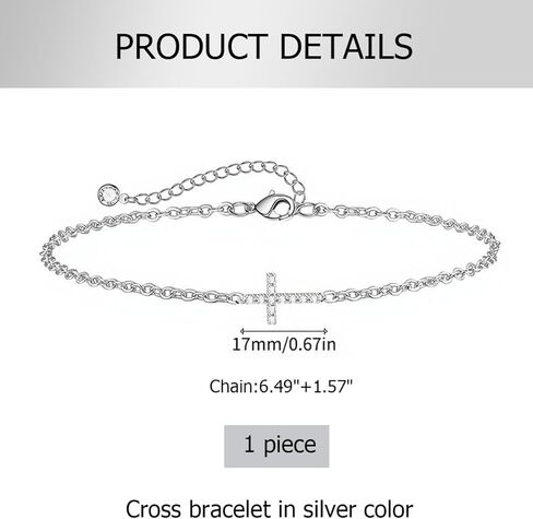 Dainty Cross Design Bracelet, Layered Snake Chain Religious Gift in Saudi Arabia