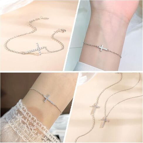 Dainty Cross Design Bracelet, Layered Snake Chain Religious Gift in Saudi Arabia
