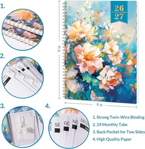 2026-2027 Monthly Planner - 2026-2027 Planner from Mar. 2026 to Dec. 2027, 21 Months Calendar with Inner Pocket, 9“ x 11" in Saudi Arabia