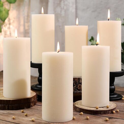 4 Pack Soy White Pillar Candles,Natural Soybean Pillar Candles,55 H Long Lasting Burning-Unscented,Dripless and Smokeless Rustic White Hand-Poured Candles Dinner Table,for Wedding,Home Decor 2.8x4in in Saudi Arabia