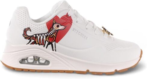 حذاء رياضي نسائي من Skechers Uno - Huellitas Eternas أبيض 155439.WHT، 8 in Kuwait