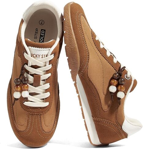 LUCKY STEP Women's Retro Casual Fashion Sneakers Classic Anti-Slip Neutral Walking Shoes Stylish Trainers Tennis Trendy Footwear in Saudi Arabia