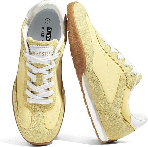 LUCKY STEP Women's Retro Casual Fashion Sneakers Classic Anti-Slip Neutral Walking Shoes Stylish Trainers Tennis Trendy Footwear in Saudi Arabia
